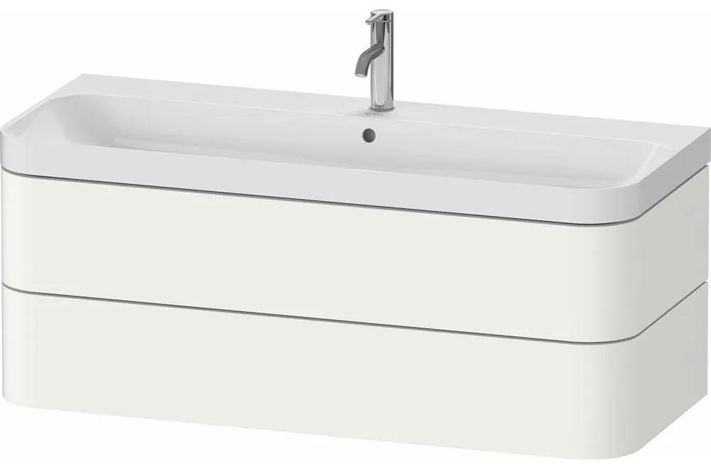 DURAVIT Happy D.2 Plus c-shaped závesná skrinka s nábytkovým umývadlom s otvorom, 2 zásuvky, 1175 x 490 x 480 mm, biela matná lakovaná, HP4349O36360000