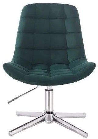 LuxuryForm DESIGN Stolička PARIS VELUR na striebornom kríži - zelená