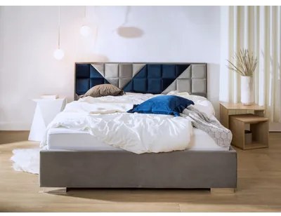 Rám postele s roštom FIBI FULL HR.8 140x200, svetlosivý