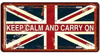 Ceduľa značka Keep Calm And Carry On - UK