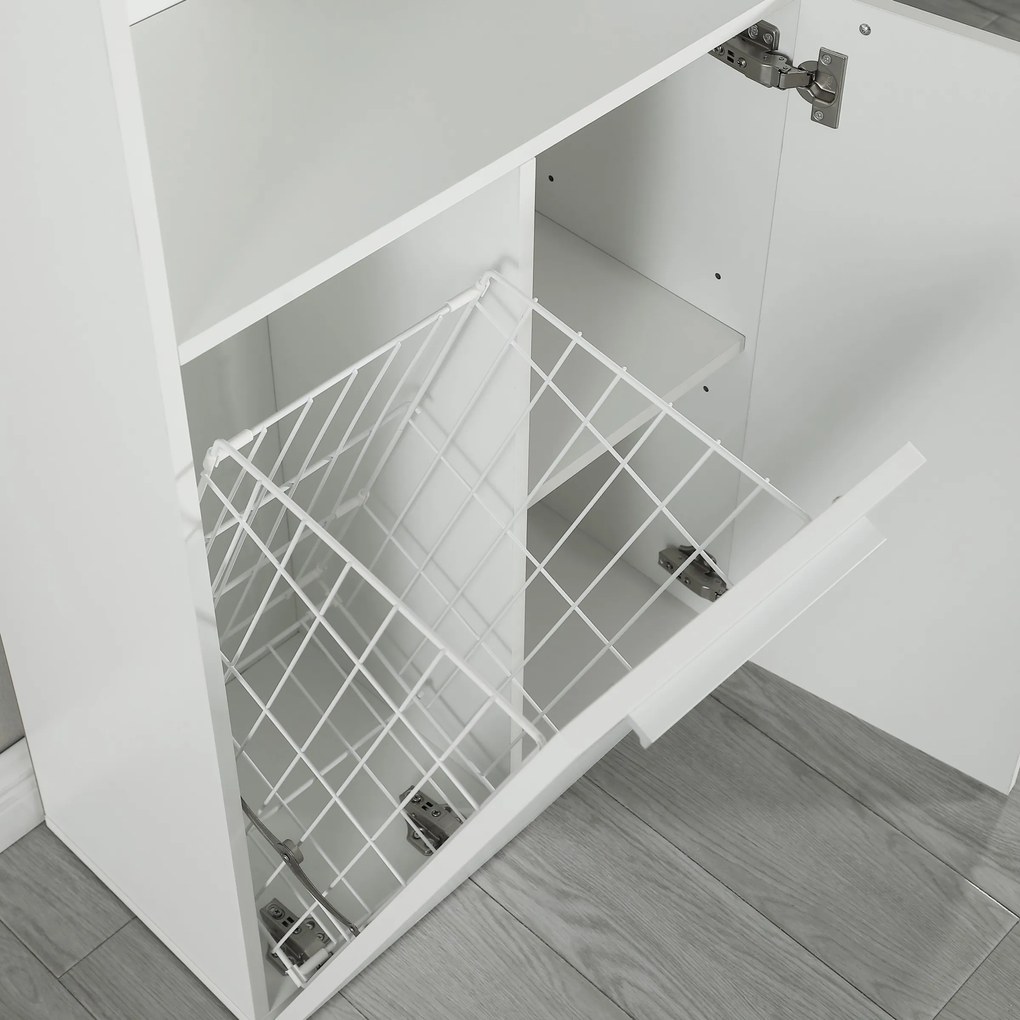 Kúpeľňová skrinka s košom Houseland Nelly matná biela