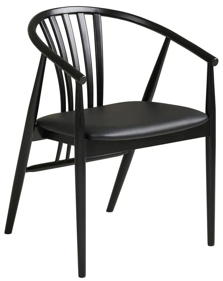 Čierna jedálenská stolička s podrúčkami z bukového dreva Agustin – House Nordic