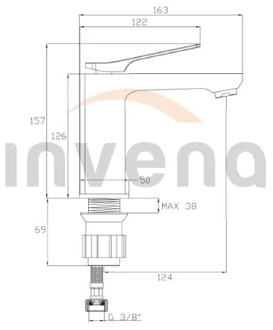 Invena Neri, umývadlová batéria, chrómová, BU-01-001-L