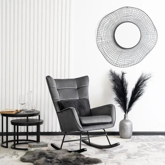 Kreslo ANTONIO hojdacie, sivé