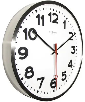 Nástenné hodiny NeXtime Super Station RVS Ø55 cm