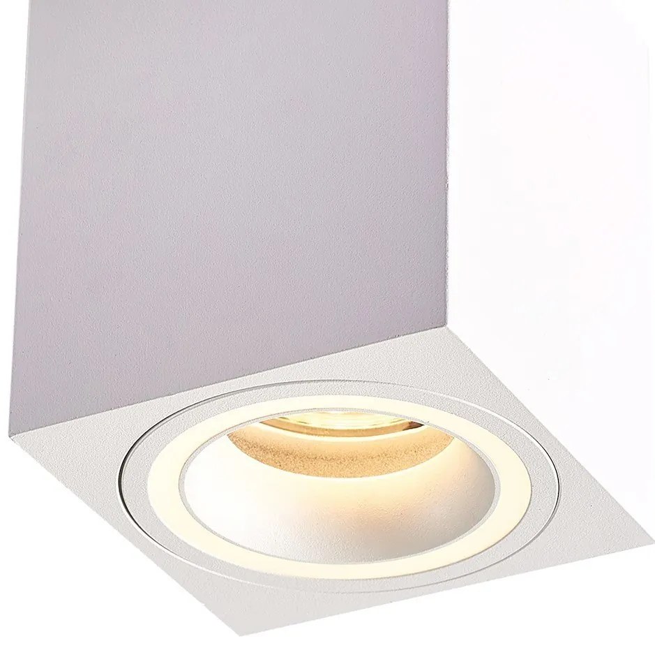 Ecolamp Stropné svietidlo Bima Ring Square, 1x biele kovové tienidlo