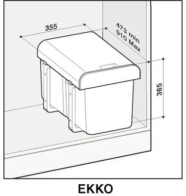 Odpadkový kôš Sinks EKKO 40 2x8 l, 16 l EK9005