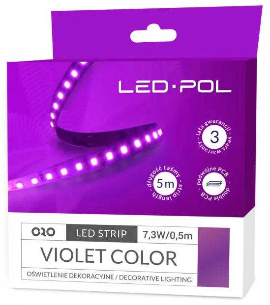 LED pás 7,3W/0,5m fialový