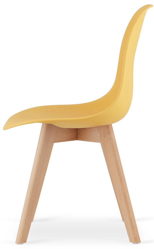 Horčicová stolička KITO s bukovými nohami