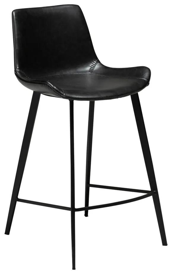Čierna barová stolička z eko kože DAN–FORM Denmark Hype, výška 91 cm