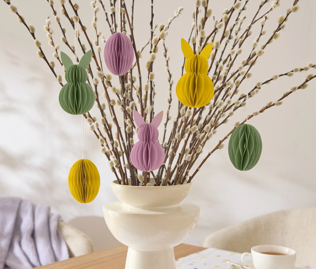 Papierové veľkonočné ozdoby, 6 ks