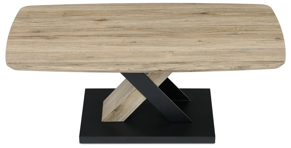 Autronic - Stůl konferenční 120x60, MDF deska, 3D dekor dub san remo, kovové nohy, černý lak. - CT-W1570 SRE AKCE