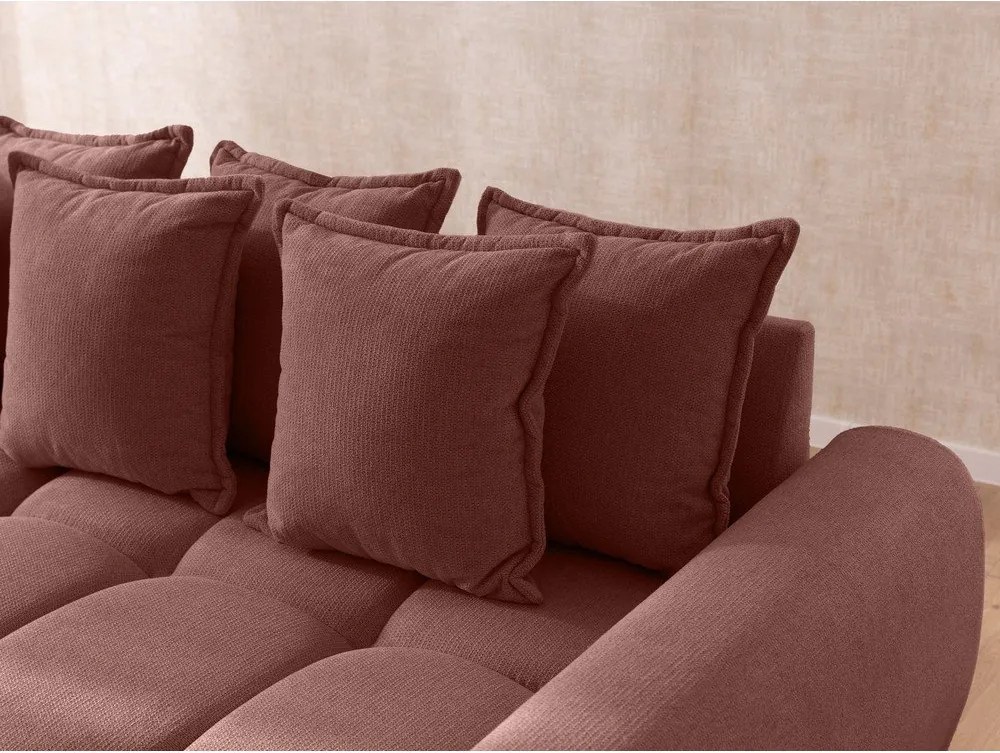 Rohová pohovka v terakotovej farbe (pravý roh/s leňoškou) Albane – Ropez