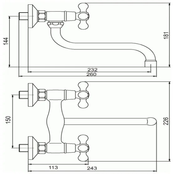 Novaservis - Drezová/umývadlová batéria TITANIA RETRO lesklý chróm