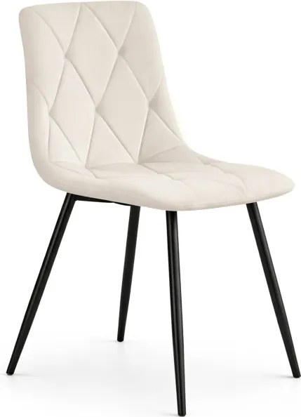 Jedálenská stolička MILO zamatová, béžová / čierne nohy