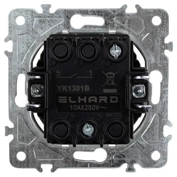 Elhard Vypínač Royal č.1 jednopólový, čierny YK1301B