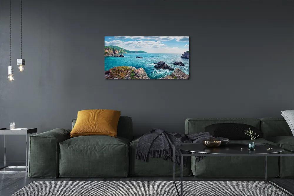 Obraz na plátne Grécko Morské hory 125x50 cm