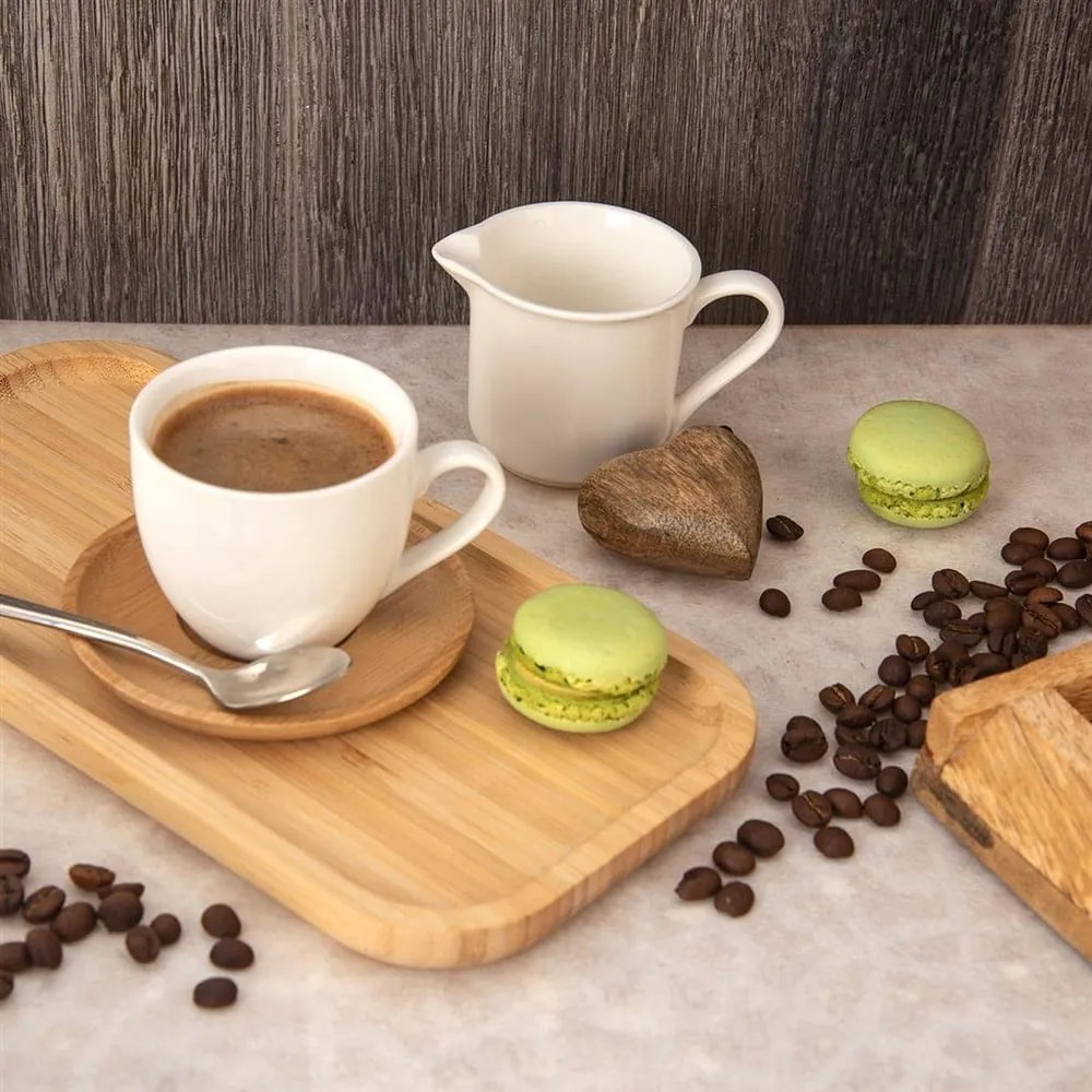 Biele porcelánové šálky v súprave 6 ks na cappuccino/s tanierikom 110 ml Whiteline – Orion