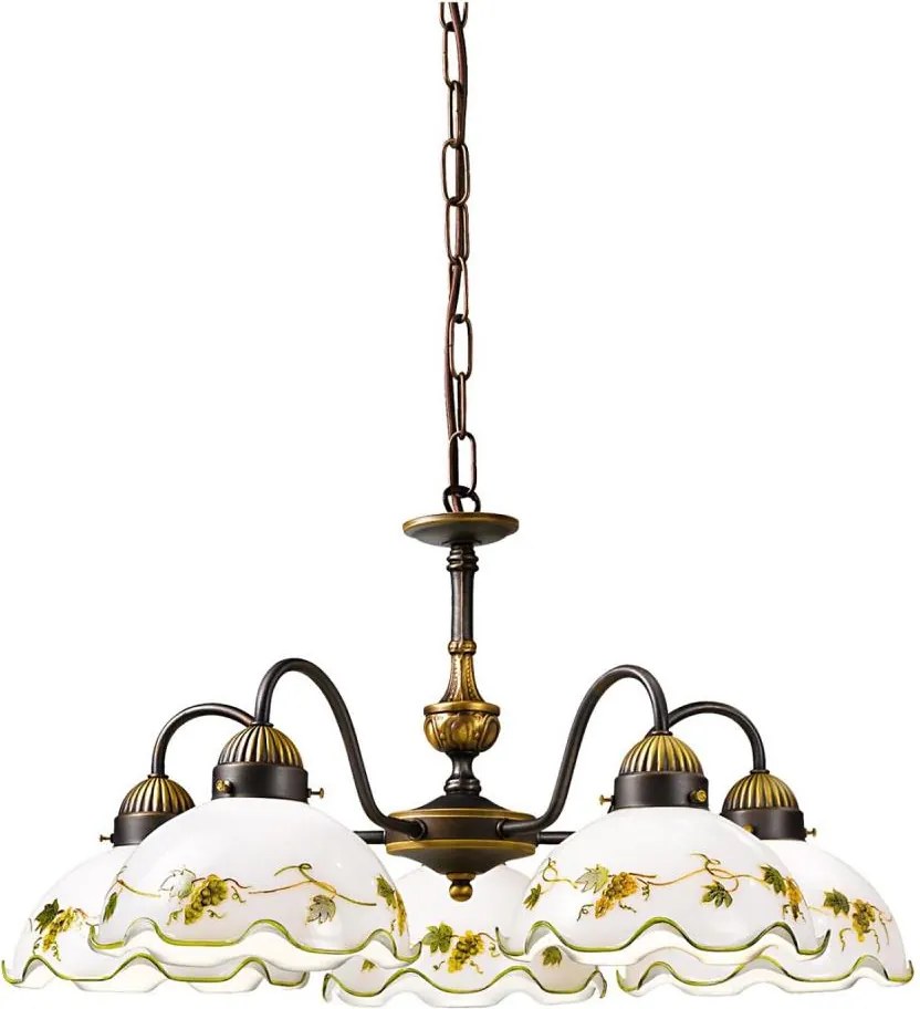 Kolarz 731.85.110 - Závesný luster NONNA na reťazi 5xE27/75W/230V, vínová