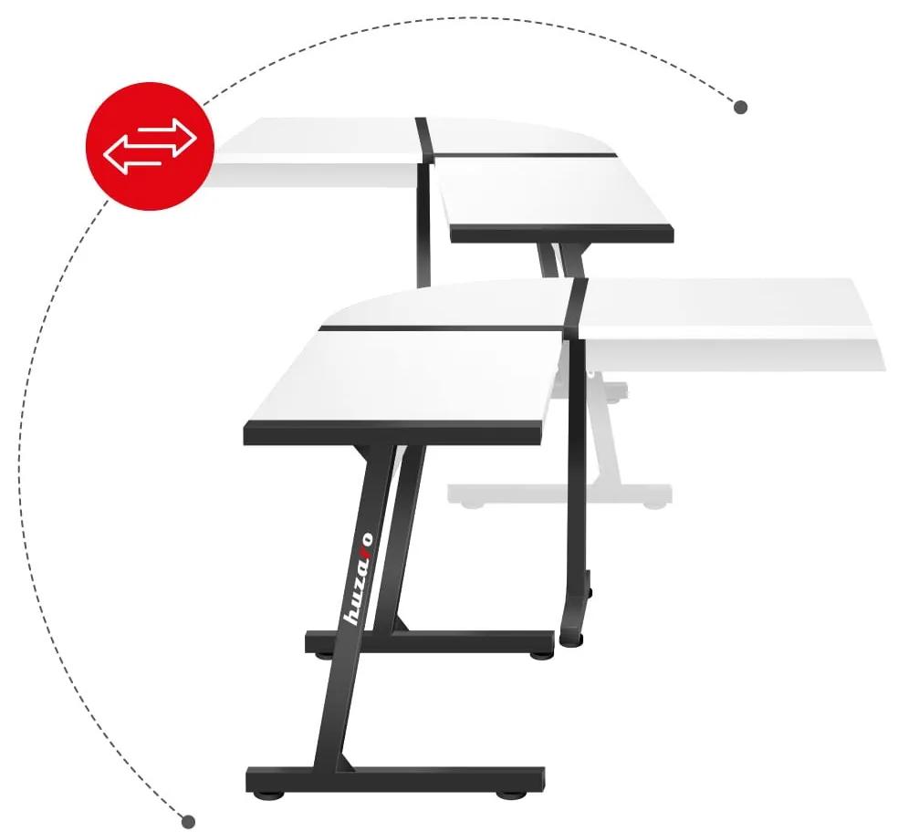 Priestranný rohový stôl HERO 6.0 v bielej farbe