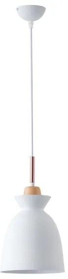 Luster na lanku 1xE27/15W/230V biela pr. 19,5 cm