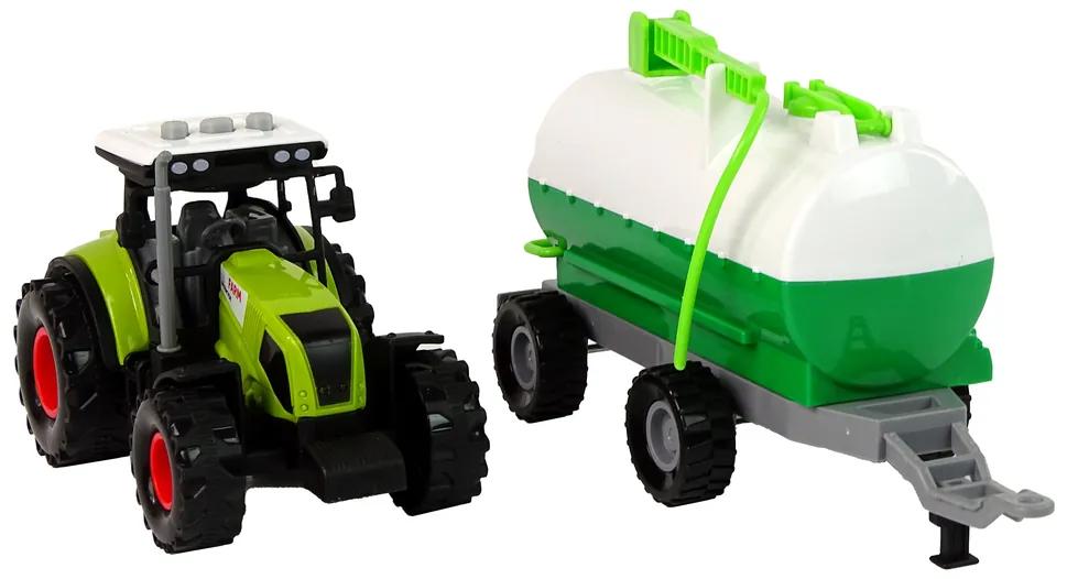 LEAN TOYS Traktor s cisternou – zelený