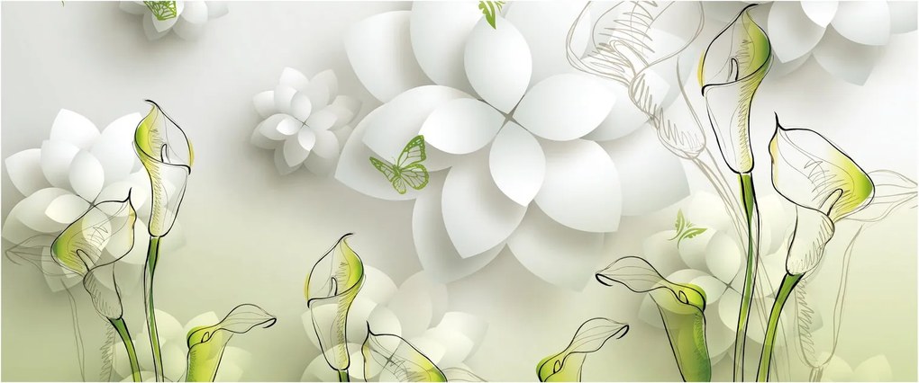 Obraz s kvetmi (120x50 cm)