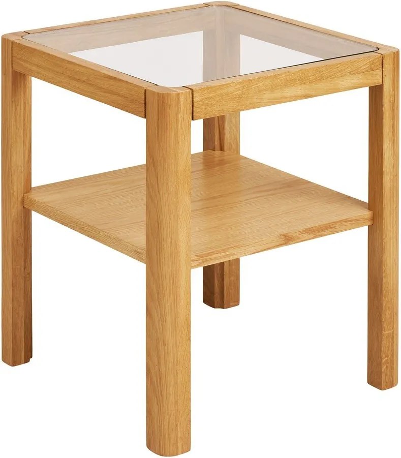 Odkladací stolík so sklenenou doskou 40x40 cm Lourmarin – House Nordic