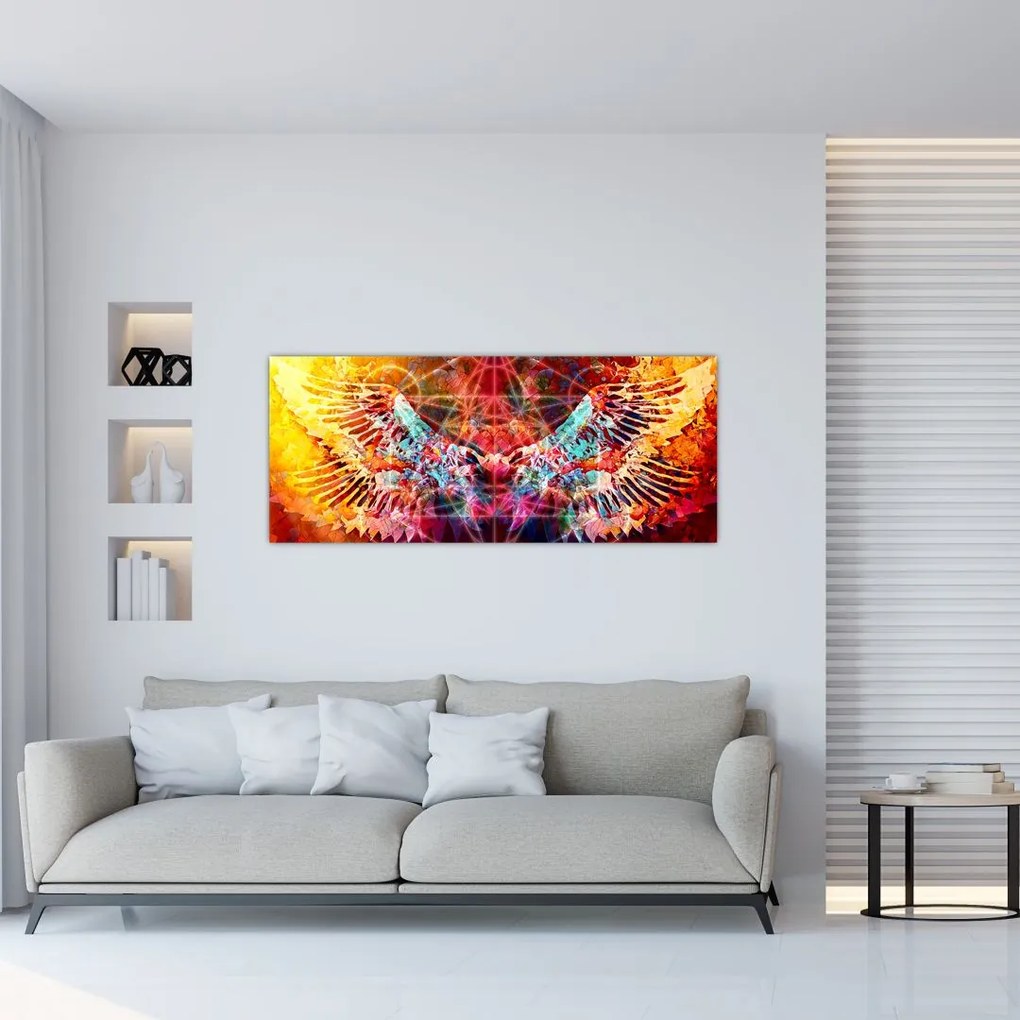 Obraz - Merkaba s krídlami, abstrakcia (120x50 cm)