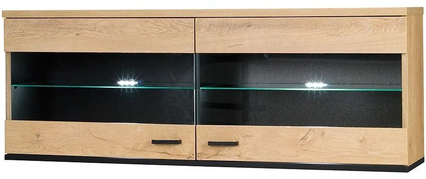 Skrinka závesná 9 John dub lefkas/čierna