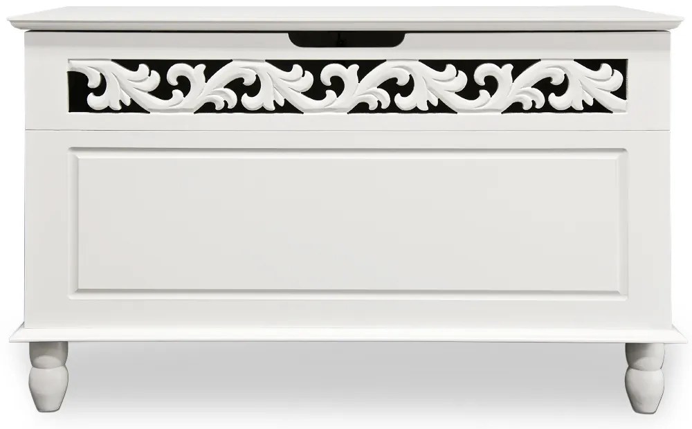 Casaria Drevená truhlica JERSEY, 80x40x48cm, biela