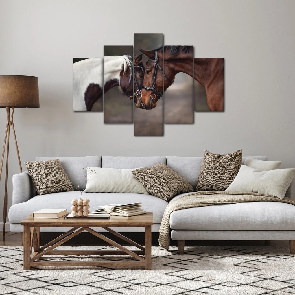 Obraz - Zamilované kone (150x105 cm)