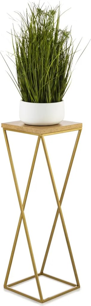 STOJAN NA KVETINÁČ LOFT7 70X24X24 CM ZLATÁ/HNEDÁ