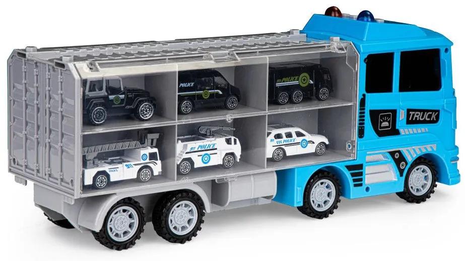 EcoToys Odťahovka s autíčkami 6 policajných vozov HC484969
