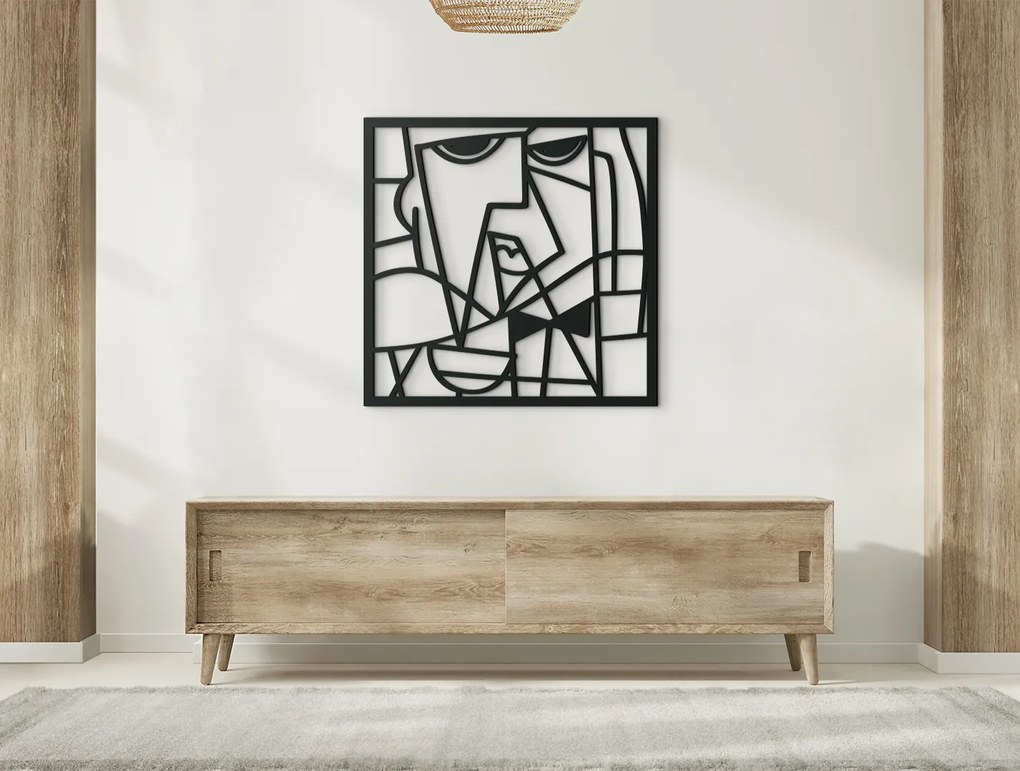 drevko Drevený obraz na stenu Gentleman Rozmer obrazu: 32 x 32,5 cm, Farba dekorácie: Čierna