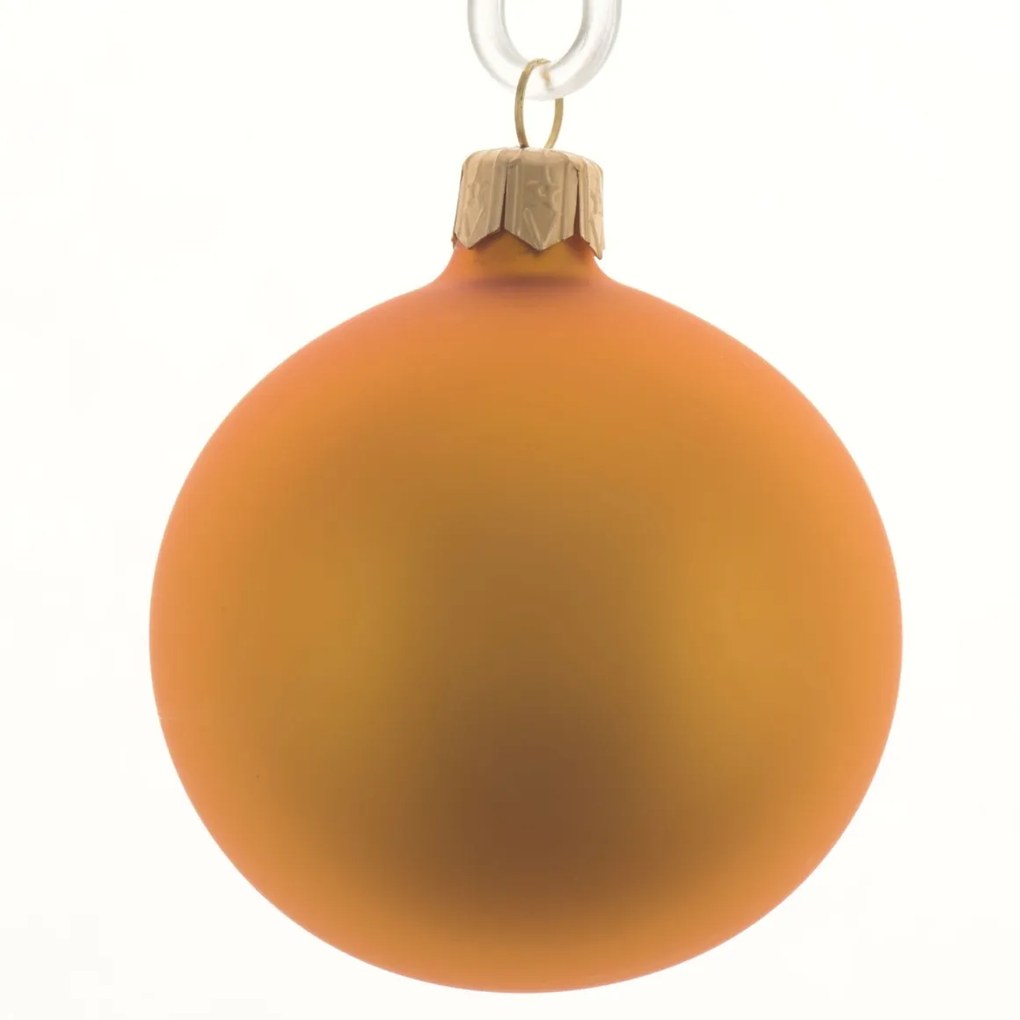Sada sklenených vianočných ozdôb MATTE GOLD 7 cm zlatá, 6 ks