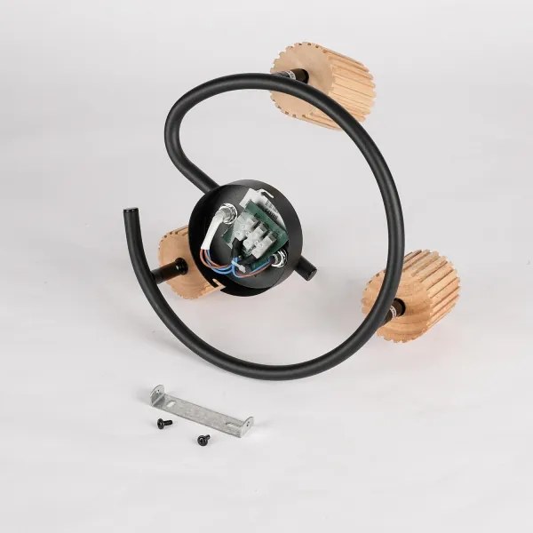 Brilagi - Bodové svietidlo MODERN WOOD 3xGU10/8W/230V, drevené/čierne