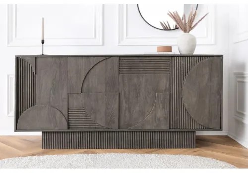 Komoda 46801 170cm Art Deco Drevo Mango Šedá - Komfort-nábytok