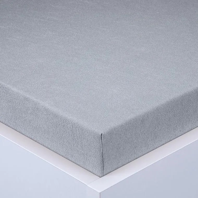 Napínacia plachta na posteľ froté EXCLUSIVE šedá 90 x 200 cm