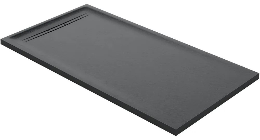 GEBERIT Sestra obdĺžniková sprchová vanička z kamennej živice, 800 x 1700 x 40 mm, protišmyk, grafit/bridlicová štruktúra, 550.237.00.2