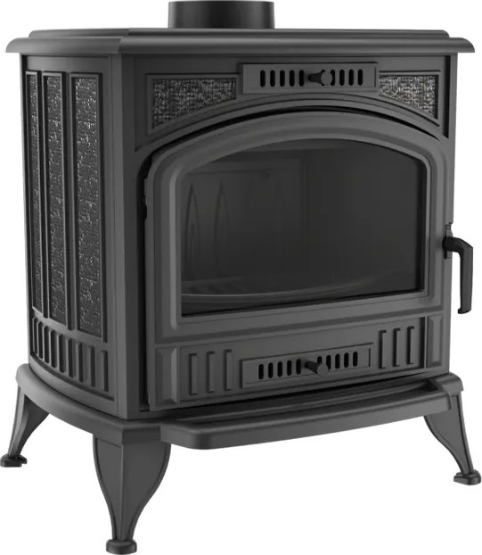 Krbové kachle Koza K6, 8 kW, 130 Ø, čierne, liatina