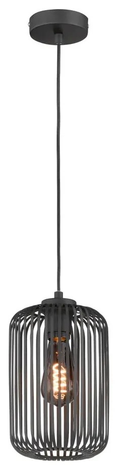 Čierne závesné svietidlo s kovovým tienidlom ø 16 cm Cage – Fischer &amp; Honsel
