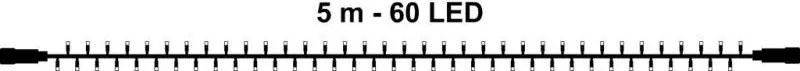 DECOLED LED světelný řetěz FLASH, 5 m, ledově bílá, 60 diod, IP67, černý kabel Easy Fix