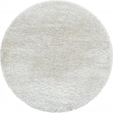 Ayyildiz, AKCIA: 80x80 (průměr) kruh cm Kusový koberec Brilliant Shaggy 4200 Natur kruh, biela, obývacia izba