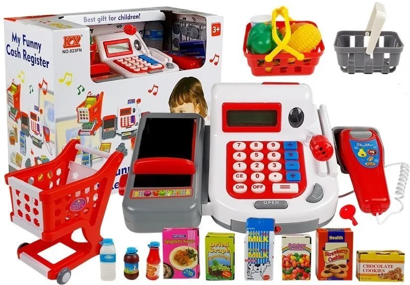 LEAN Toys Obchodná súprava pokladničný vozík