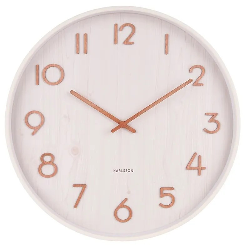 Nástenné hodiny Pure Medium biela lipa ø 40 cm x 4,5 cm
