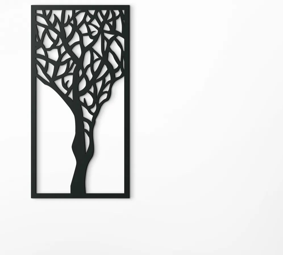 drevko Drevený obraz Strom Rozmer obrazu: 44,5 x 22,5 cm, Farba dekorácie: Čierna