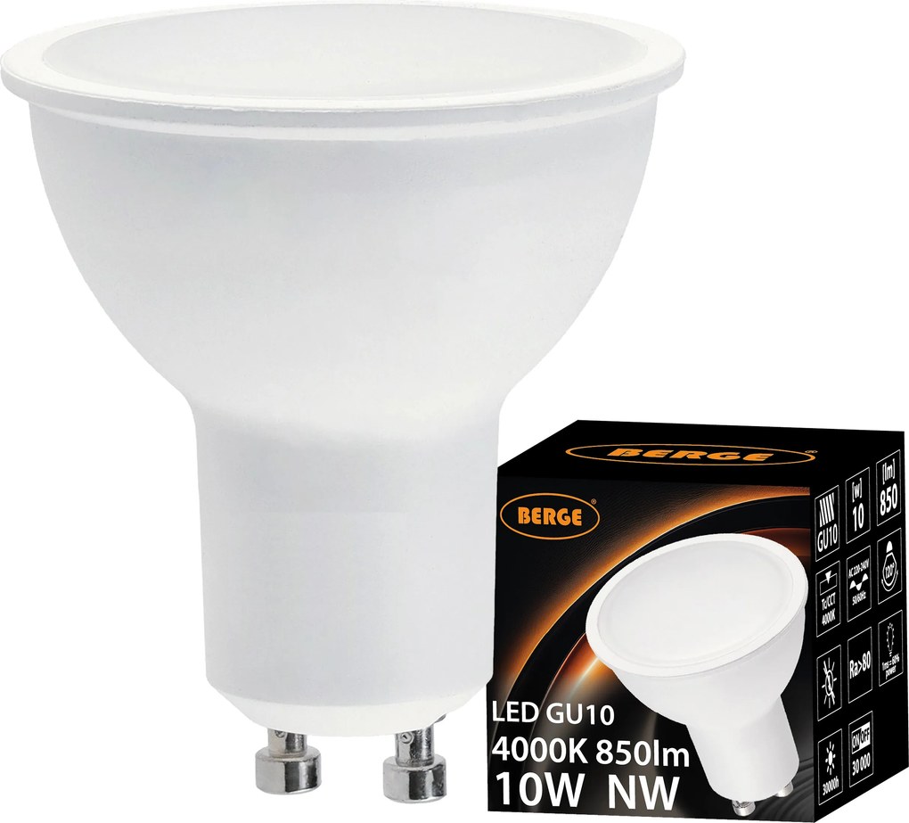 SADA 10x LED žiarovka GU10 10W Premium  - neutrálna biela
