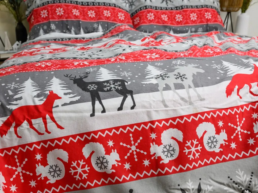 Flanelové obliečky SNOWY FOREST sivá Rozmer obliečky: 70 x 90 cm | 140 x 200 cm