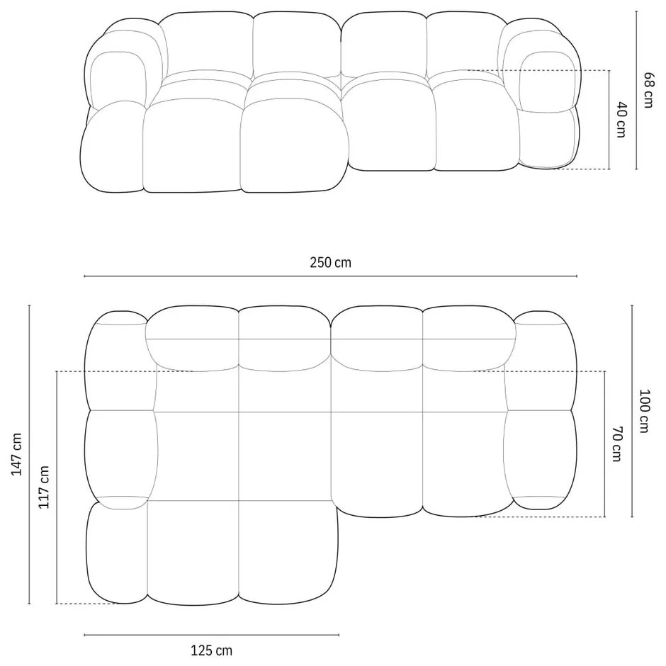 Béžová rohová pohovka (ľavý roh/s leňoškou) Loretto – Cosmopolitan Design